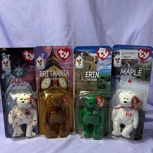 Ty Beanie Babies Bears Set - Glory, Britannia, Erin, Maple